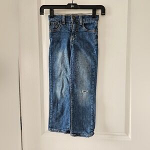 Boys Relaxed Slim Medium‎ Wash Distressed Jeans Size 6 Ripped Spring Fall School
